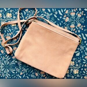 Margot Suede Pink Crossbody Bag
